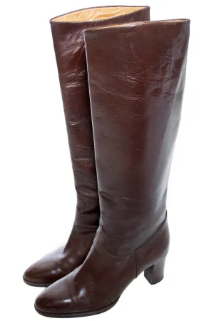 Boutique Mancini Vintage Brown Leather Boots 7.5