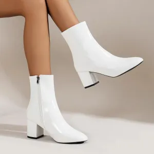 Zipper Pointed Women Ankle Boots