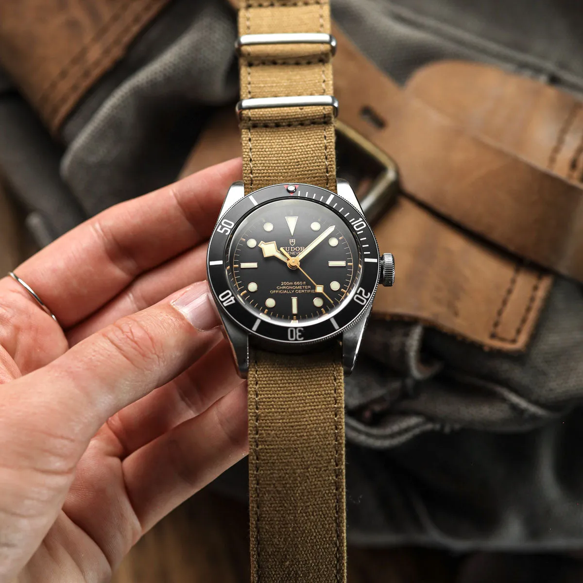 1973 British Military Watch Strap: WARRIOR CANVAS - Charcoal