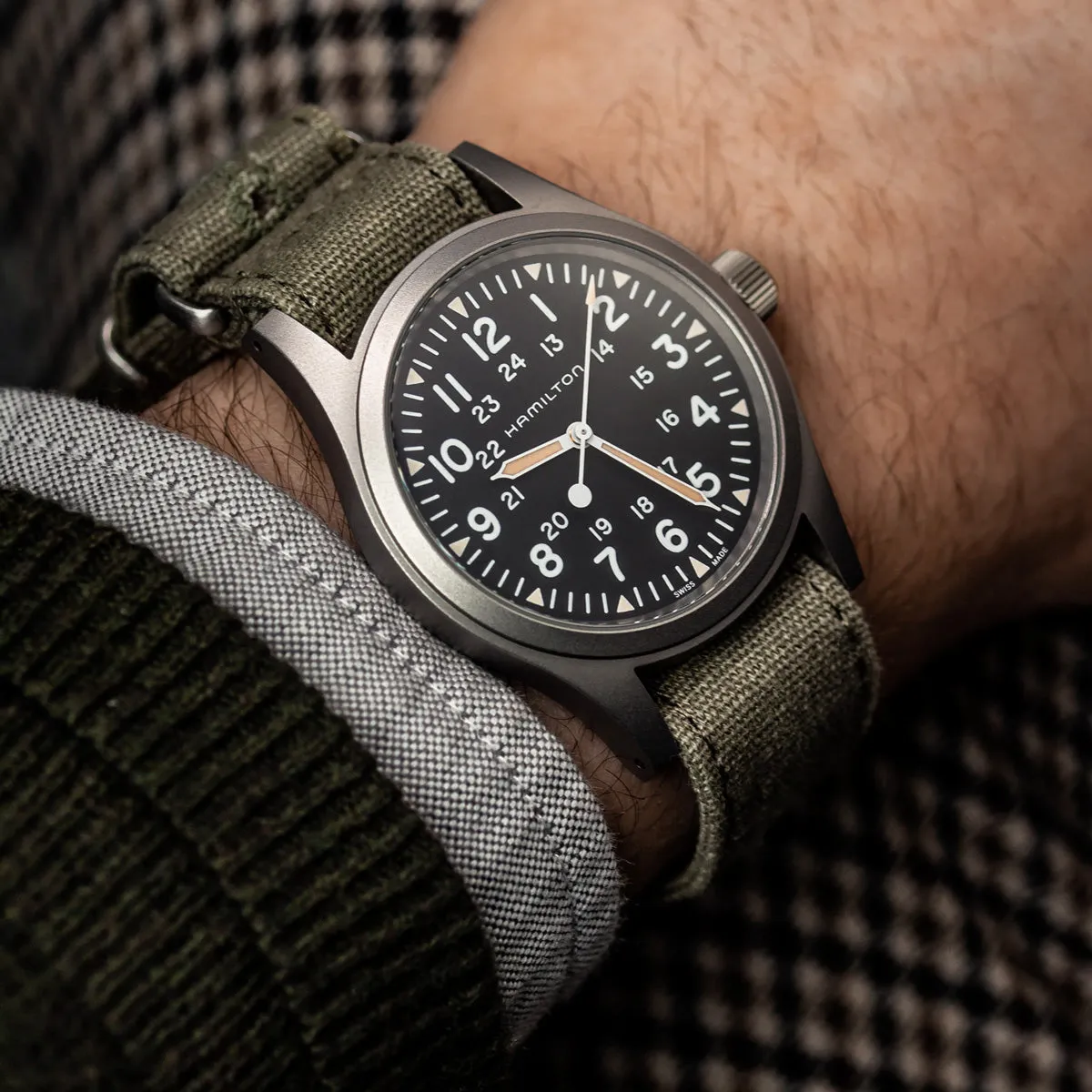 1973 British Military Watch Strap: WARRIOR CANVAS - Charcoal