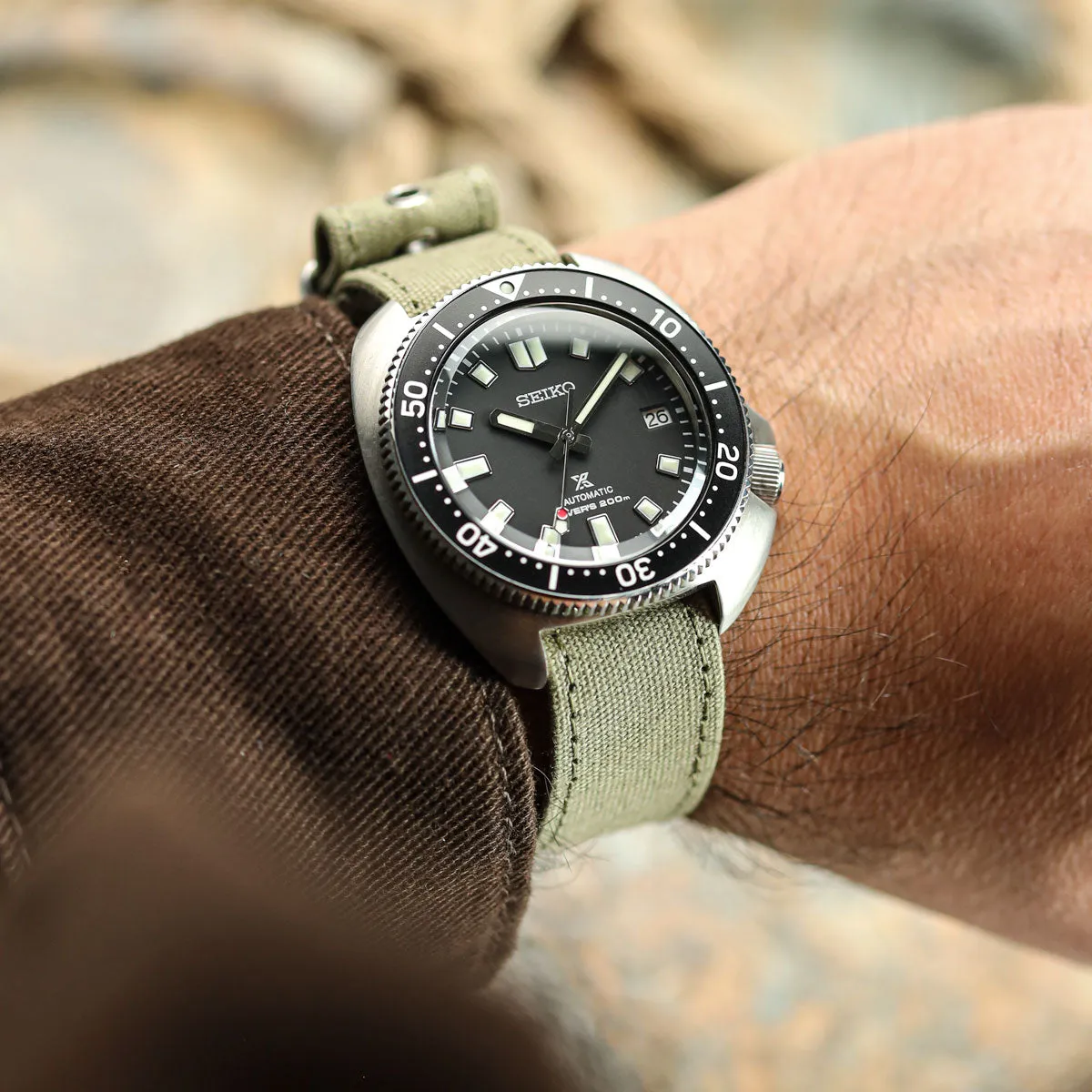 1973 British Military Watch Strap: WARRIOR CANVAS - Charcoal