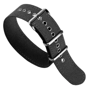 1973 British Military Watch Strap: WARRIOR CANVAS - Charcoal