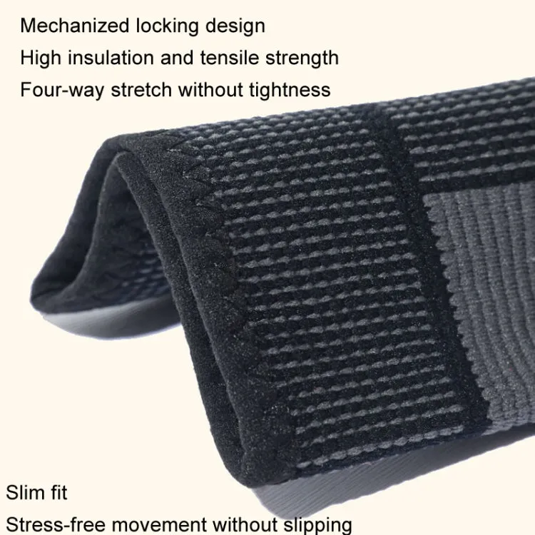 1pair Anti-Slip Compression Straps Keep Warm And Lengthen Knee Pads, Size: L(Warm Black)