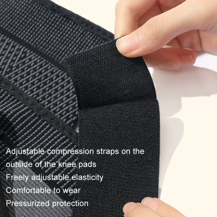 1pair Anti-Slip Compression Straps Keep Warm And Lengthen Knee Pads, Size: L(Warm Black)