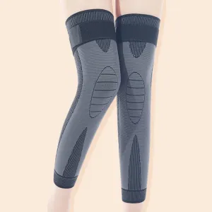 1pair Anti-Slip Compression Straps Keep Warm And Lengthen Knee Pads, Size: L(Warm Black)