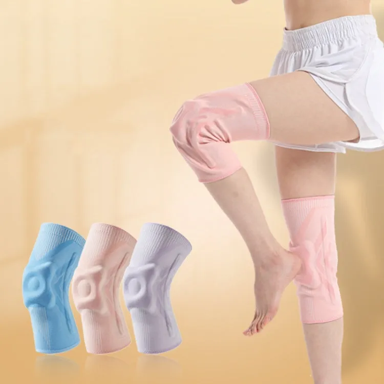 1pair Sports Knee Brace Meniscus Injury Silicone Knee Joint Protective Cover, Size: L(Light Purple)