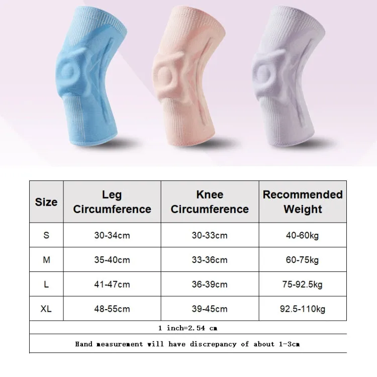 1pair Sports Knee Brace Meniscus Injury Silicone Knee Joint Protective Cover, Size: L(Light Purple)