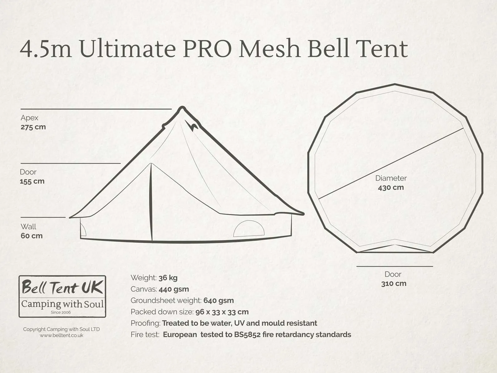 4.5 metre Ultimate PRO MESH Bell Tent