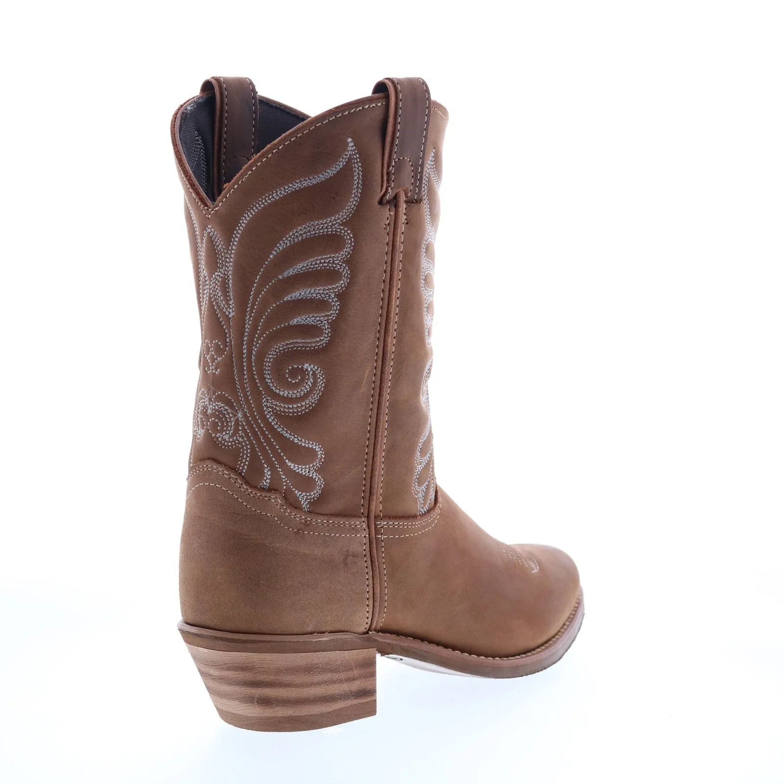 Abilene Boots 9147 Womens Brown Leather Slip On Cowboy Western Boots