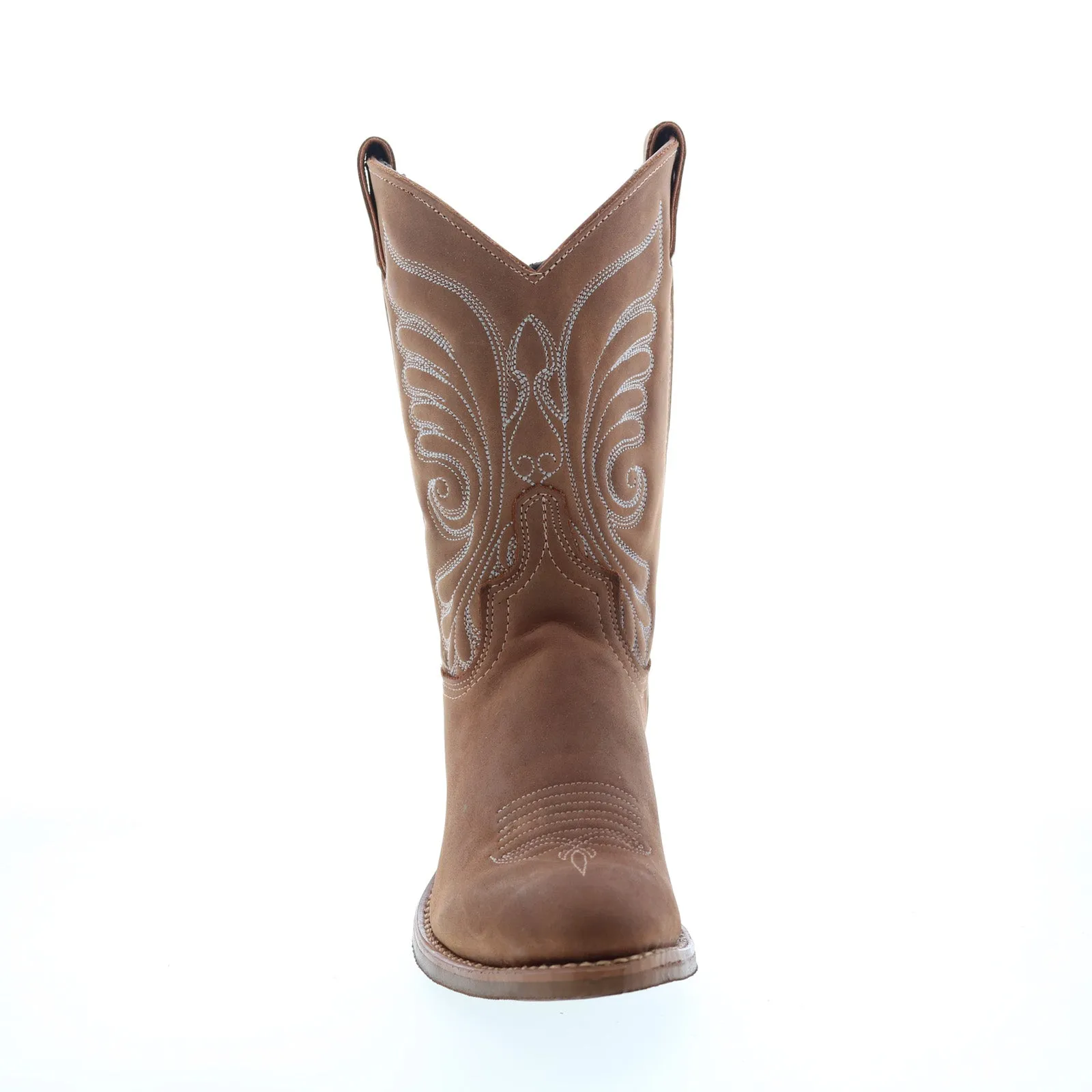 Abilene Boots 9147 Womens Brown Leather Slip On Cowboy Western Boots