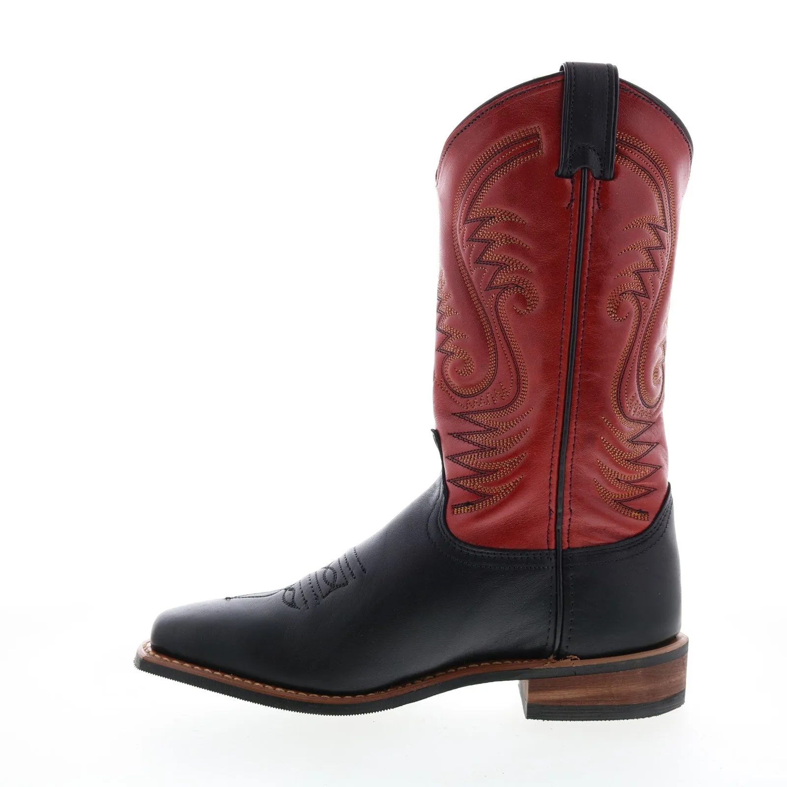 Abilene Boots 9317 Womens Red Leather Slip On Cowboy Western Boots