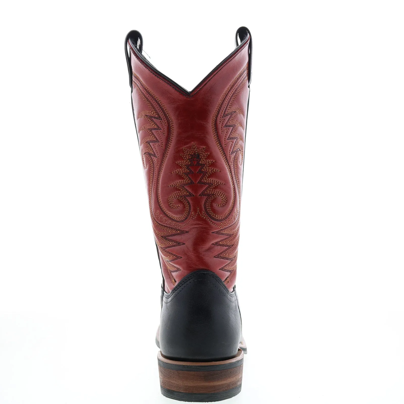 Abilene Boots 9317 Womens Red Leather Slip On Cowboy Western Boots