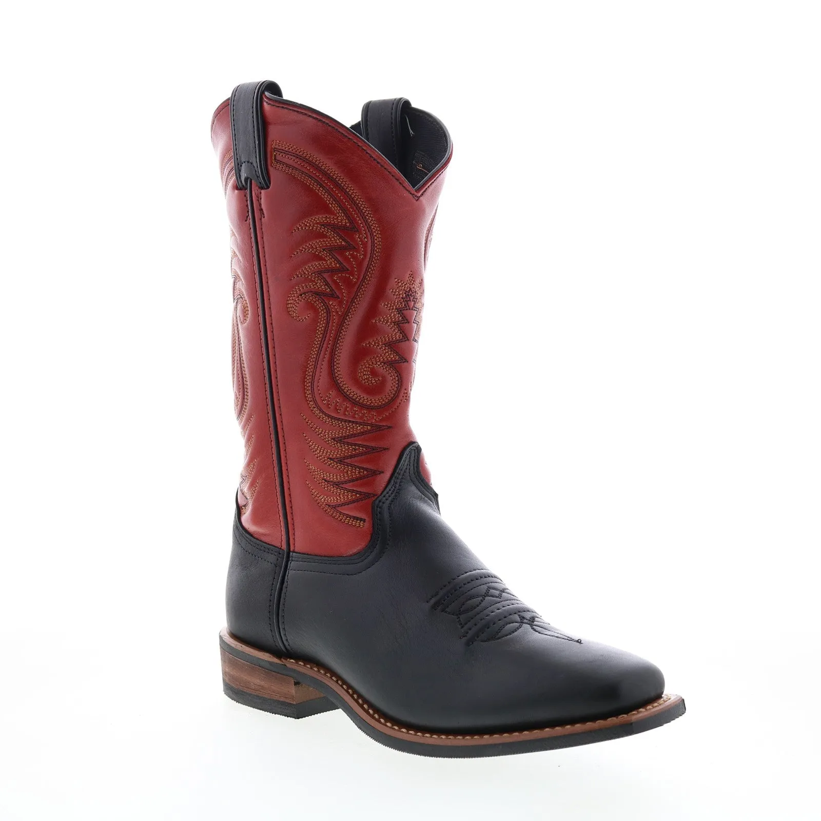 Abilene Boots 9317 Womens Red Leather Slip On Cowboy Western Boots