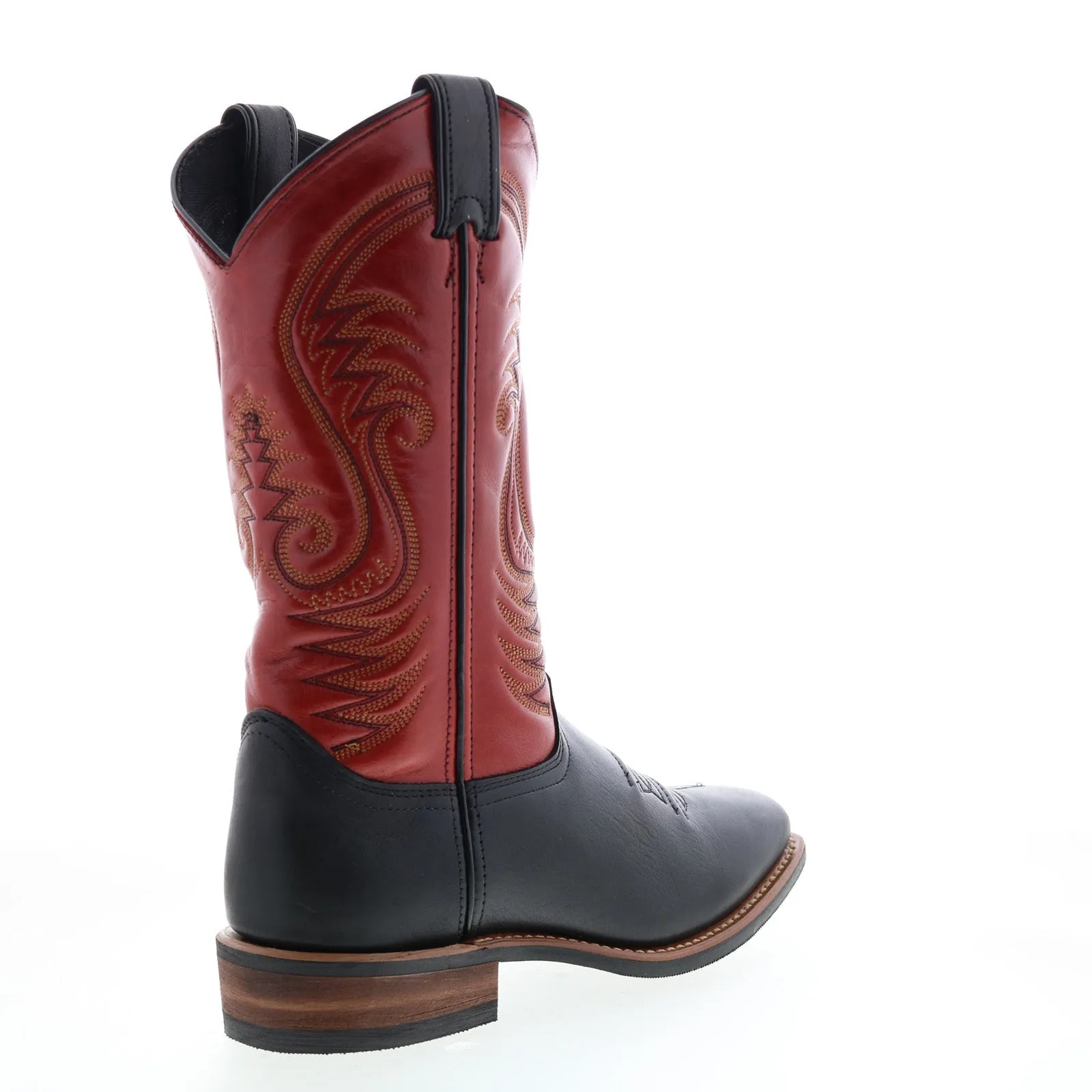 Abilene Boots 9317 Womens Red Leather Slip On Cowboy Western Boots