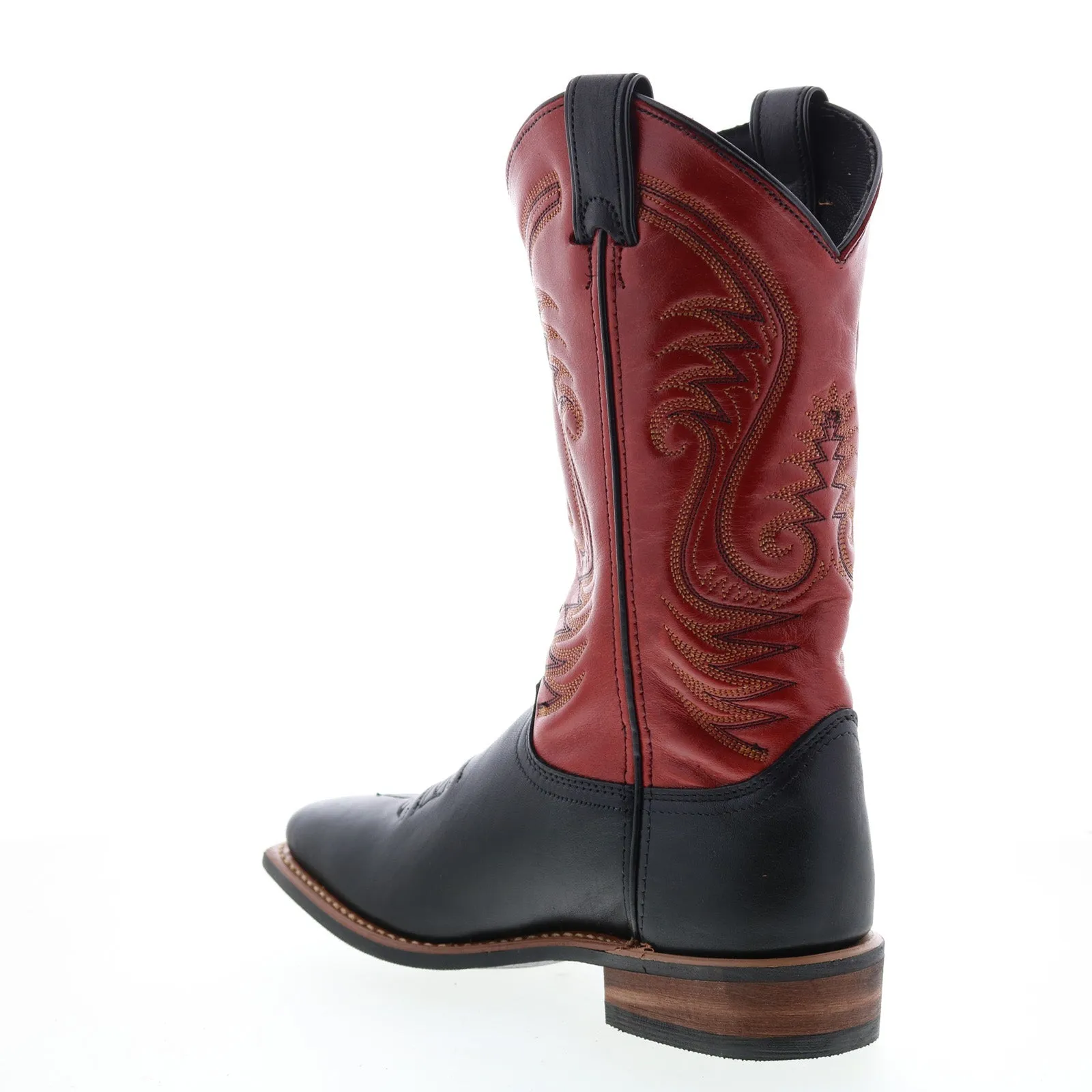 Abilene Boots 9317 Womens Red Leather Slip On Cowboy Western Boots