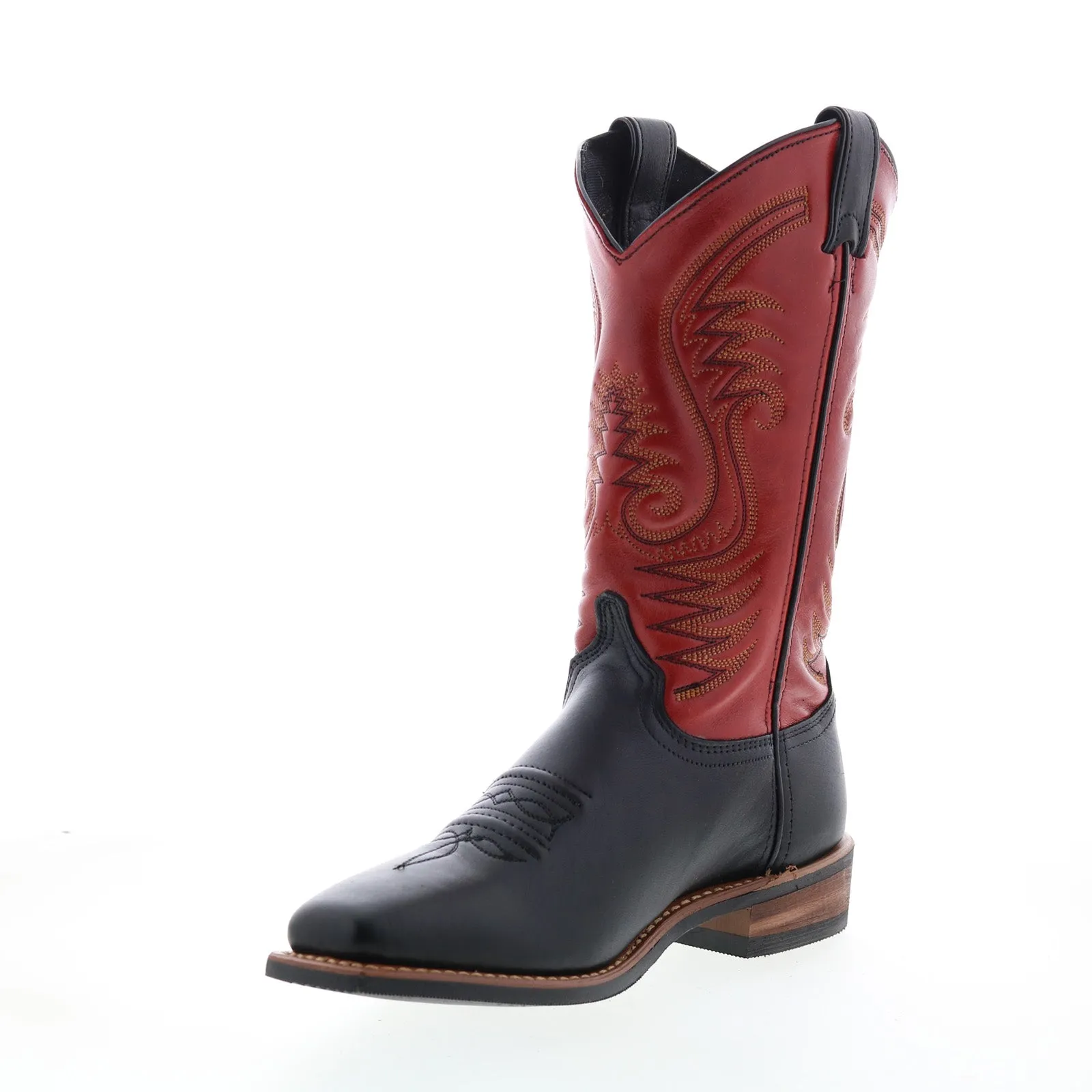 Abilene Boots 9317 Womens Red Leather Slip On Cowboy Western Boots