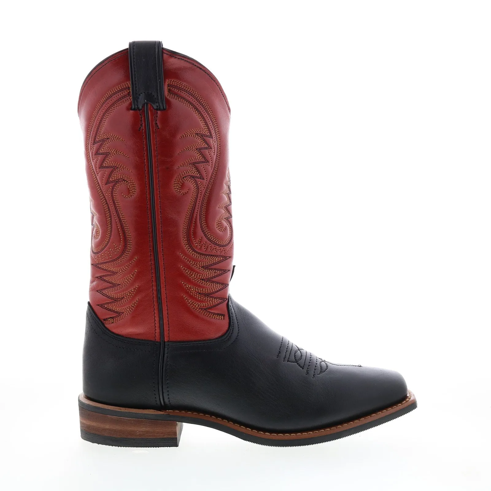 Abilene Boots 9317 Womens Red Leather Slip On Cowboy Western Boots