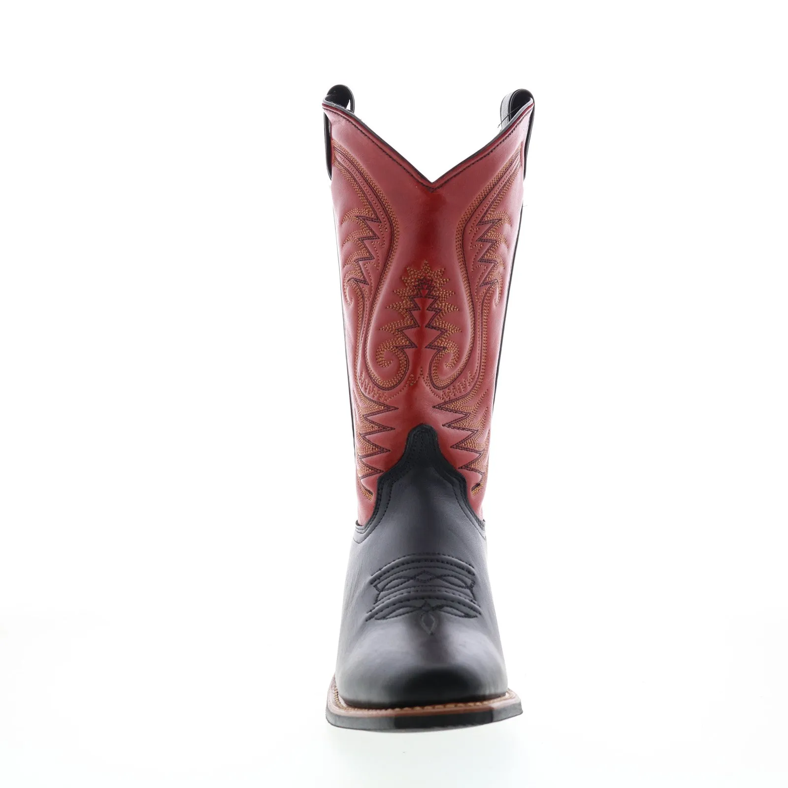 Abilene Boots 9317 Womens Red Leather Slip On Cowboy Western Boots