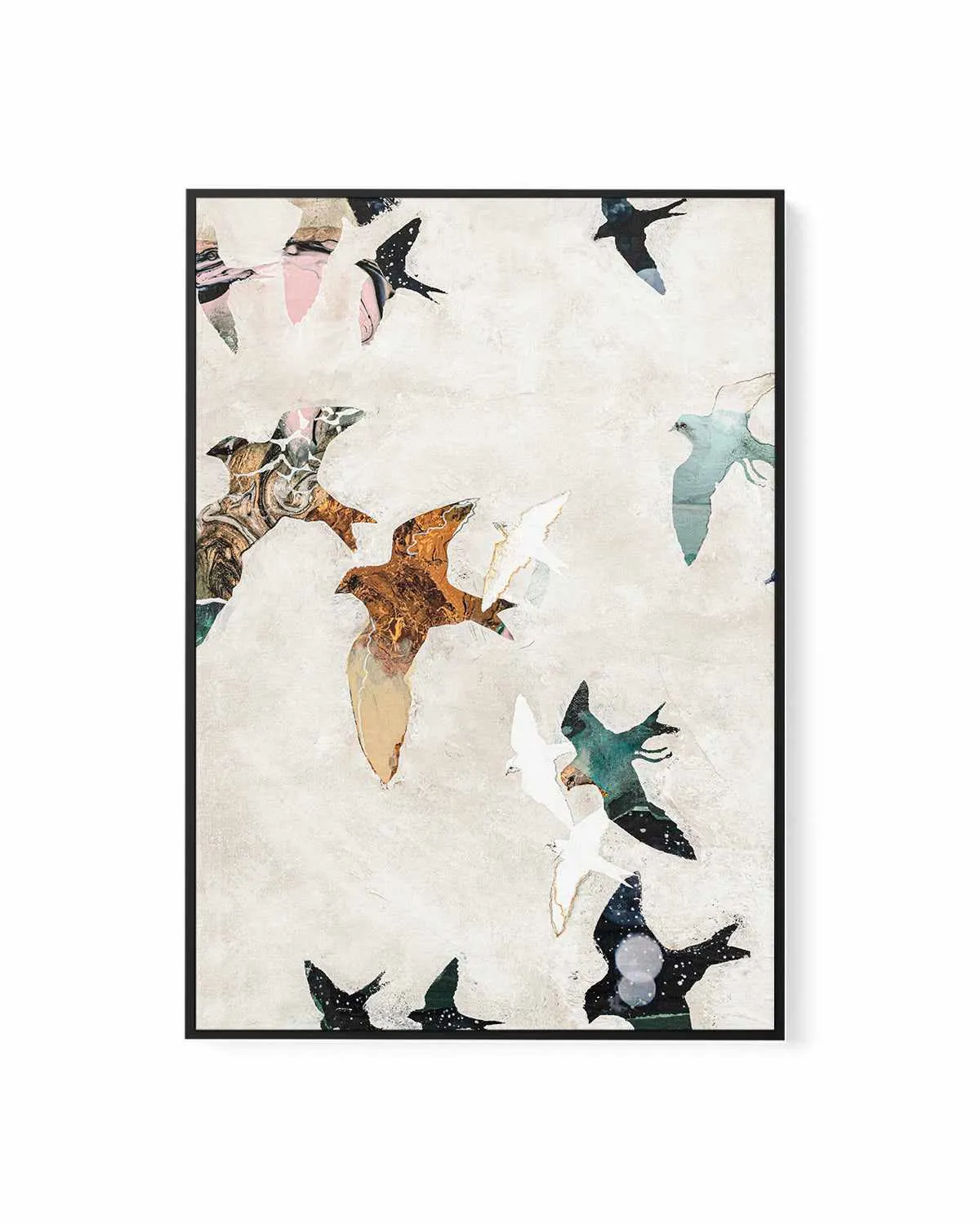 Abstract Birds I by Design Fabrikken | Framed Canvas Art Print