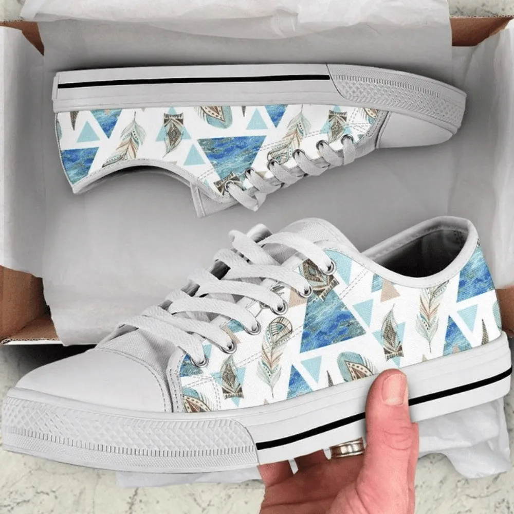 Abstract Grunge Boho Pattern Low Top Shoes, Low Top Sneaker, Low Top Canvas Shoes