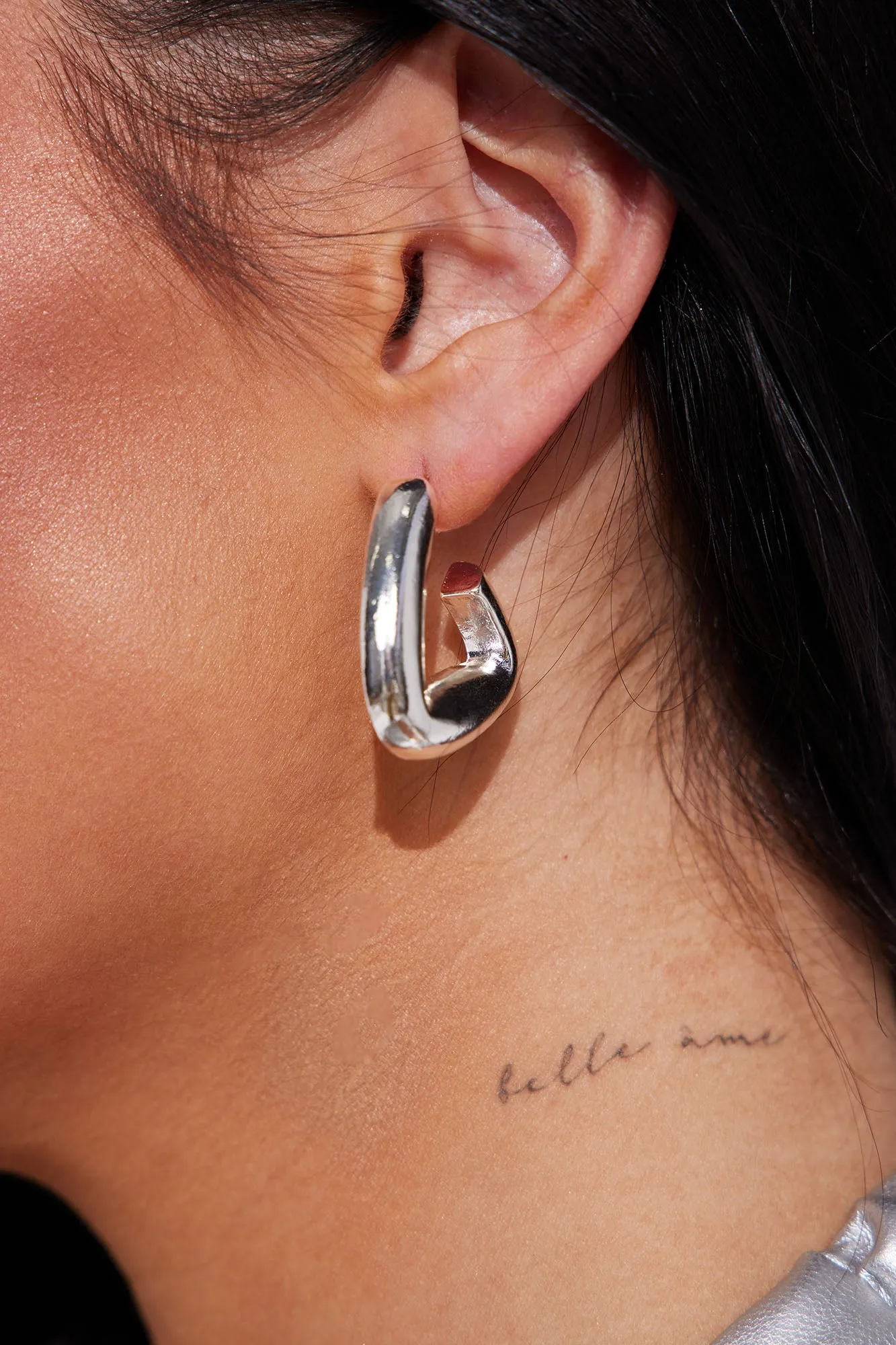 Acute Destruction Hoop Earrings - Silver