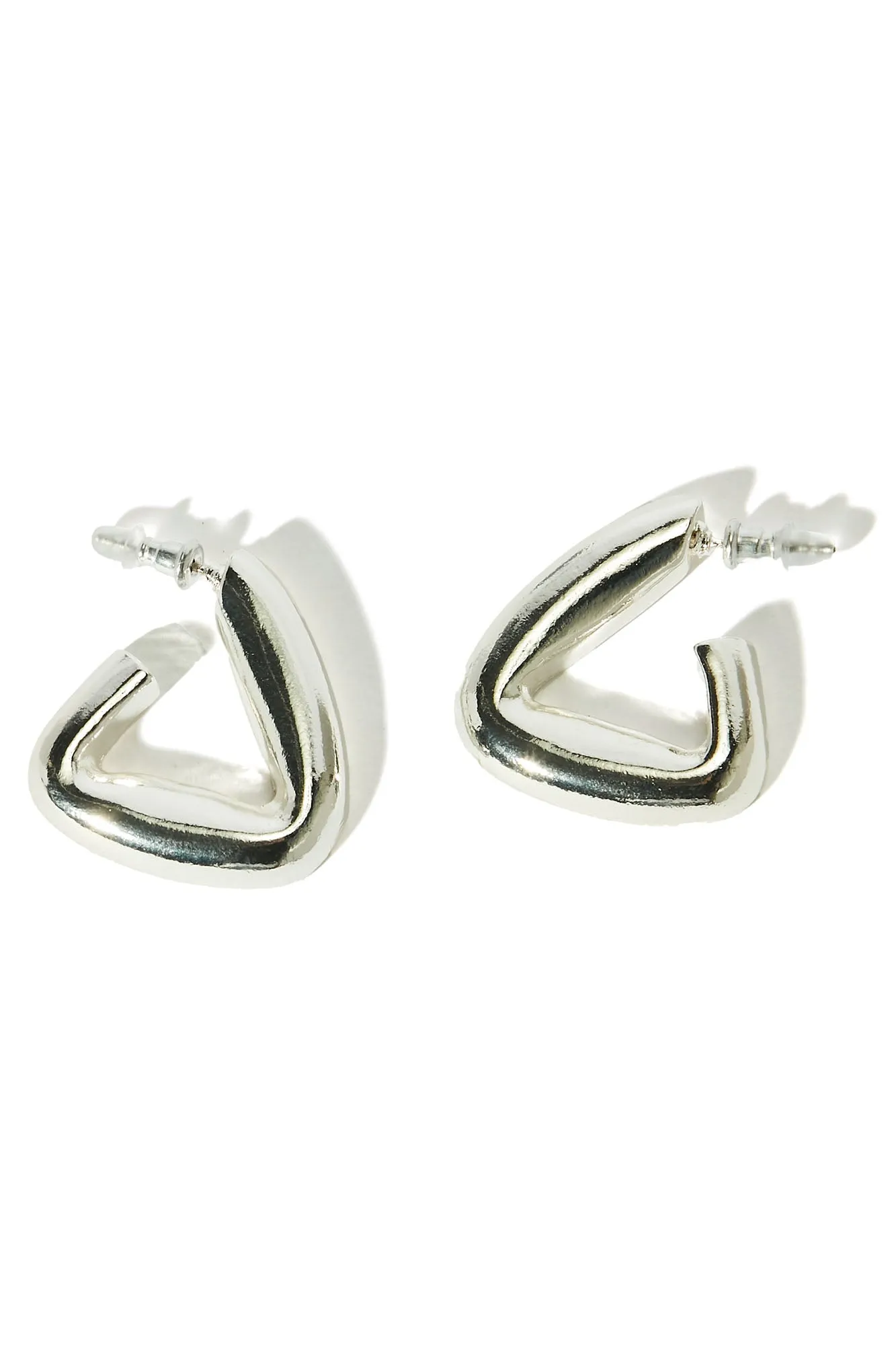 Acute Destruction Hoop Earrings - Silver