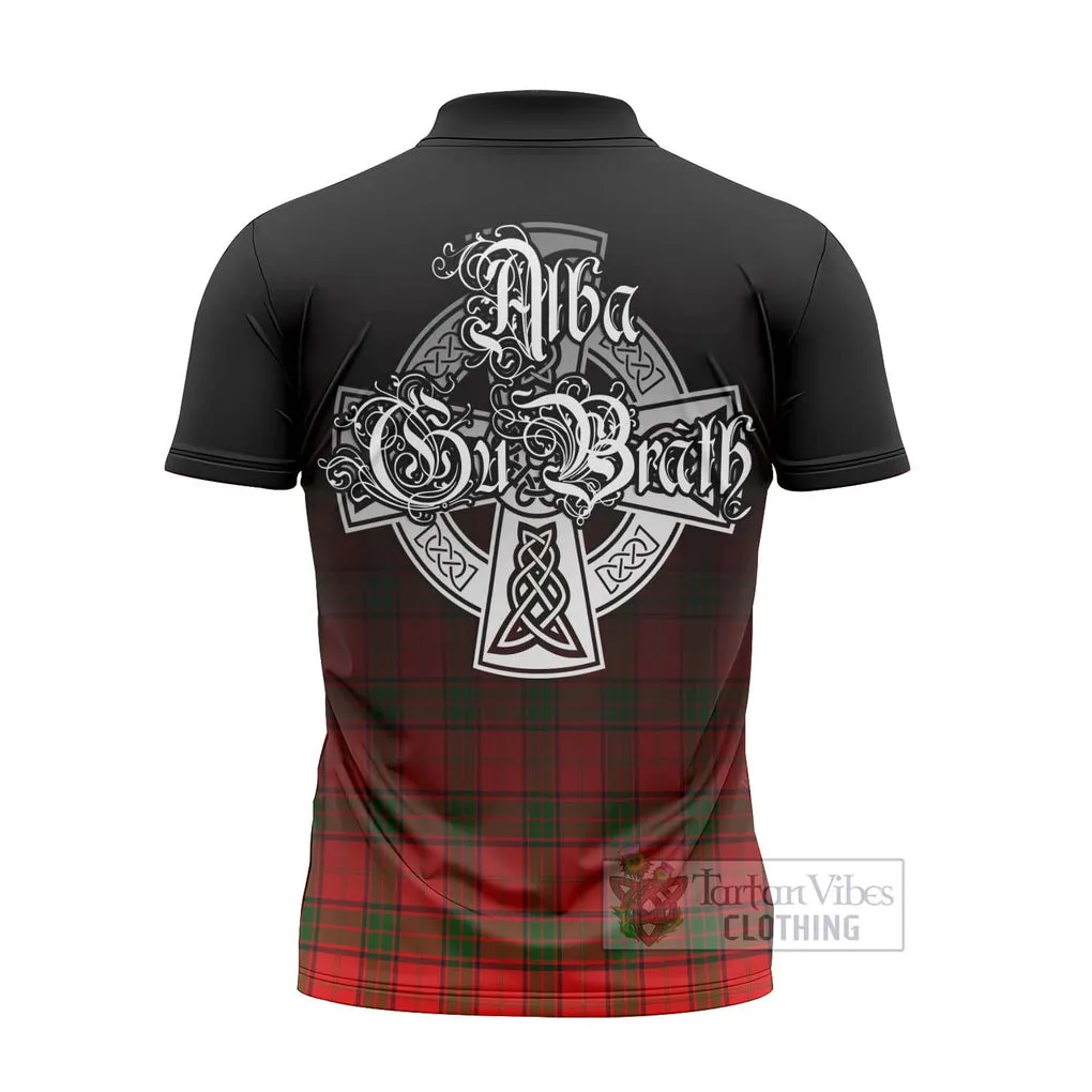 Adair Tartan Zipper Polo Shirt Featuring Alba Gu Brath Family Crest Celtic Inspired