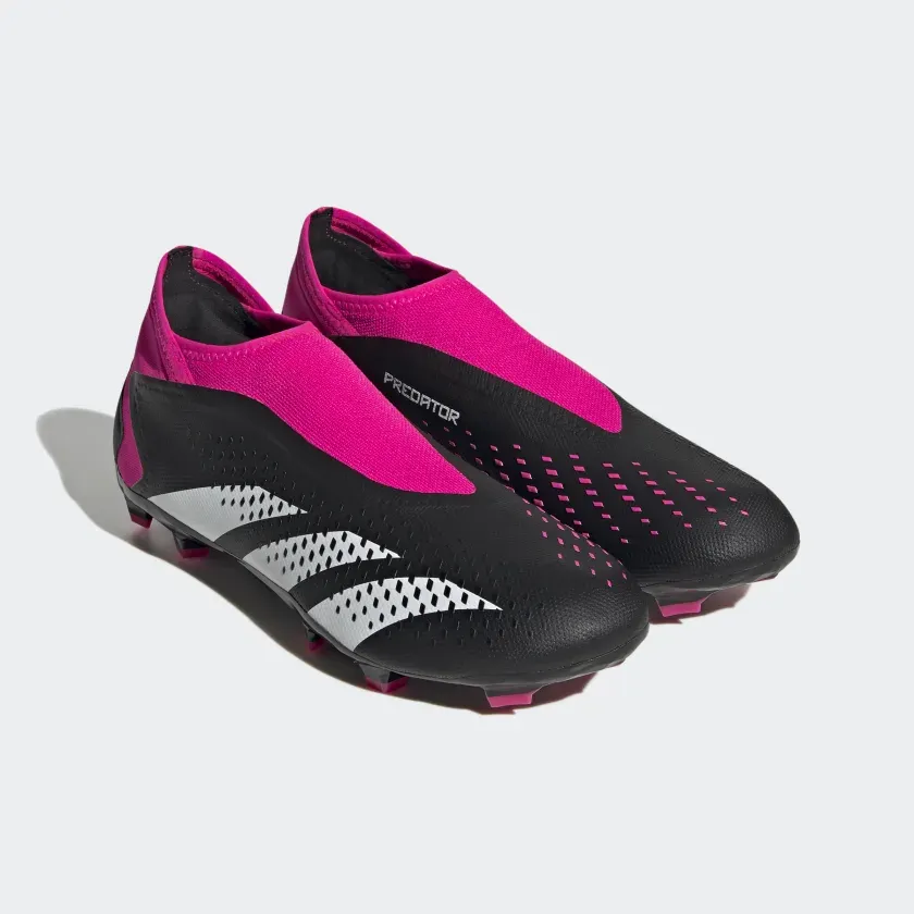 ADIDAS PREDATOR ACCURACY.3 LACELESS FIRM GROUND SOCCER-Core Black / Cloud White / Team Shock Pink 2