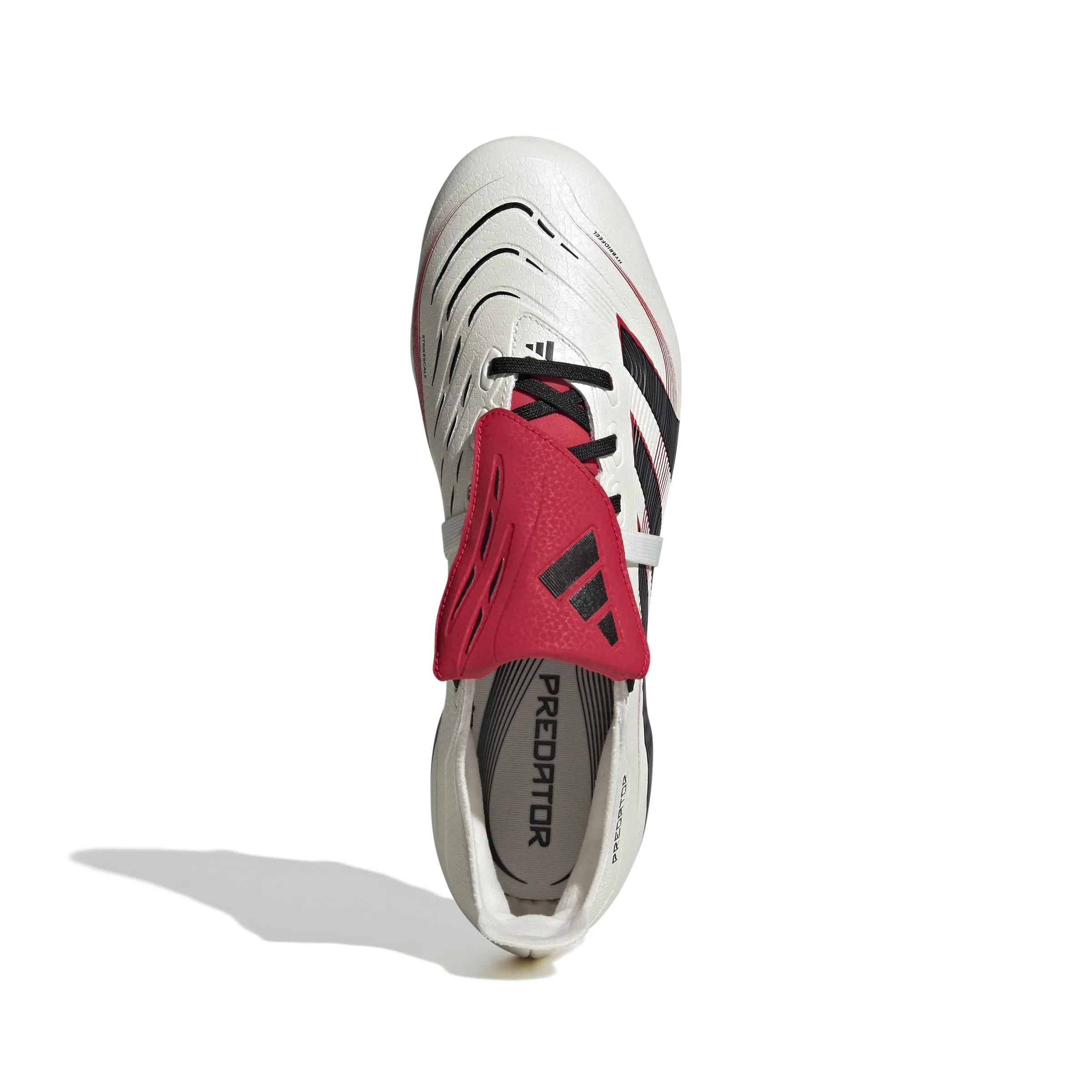 adidas Predator League Fold Tounge FG/MG Soccer Cleat - Off White/Core Black/Pure Ruby