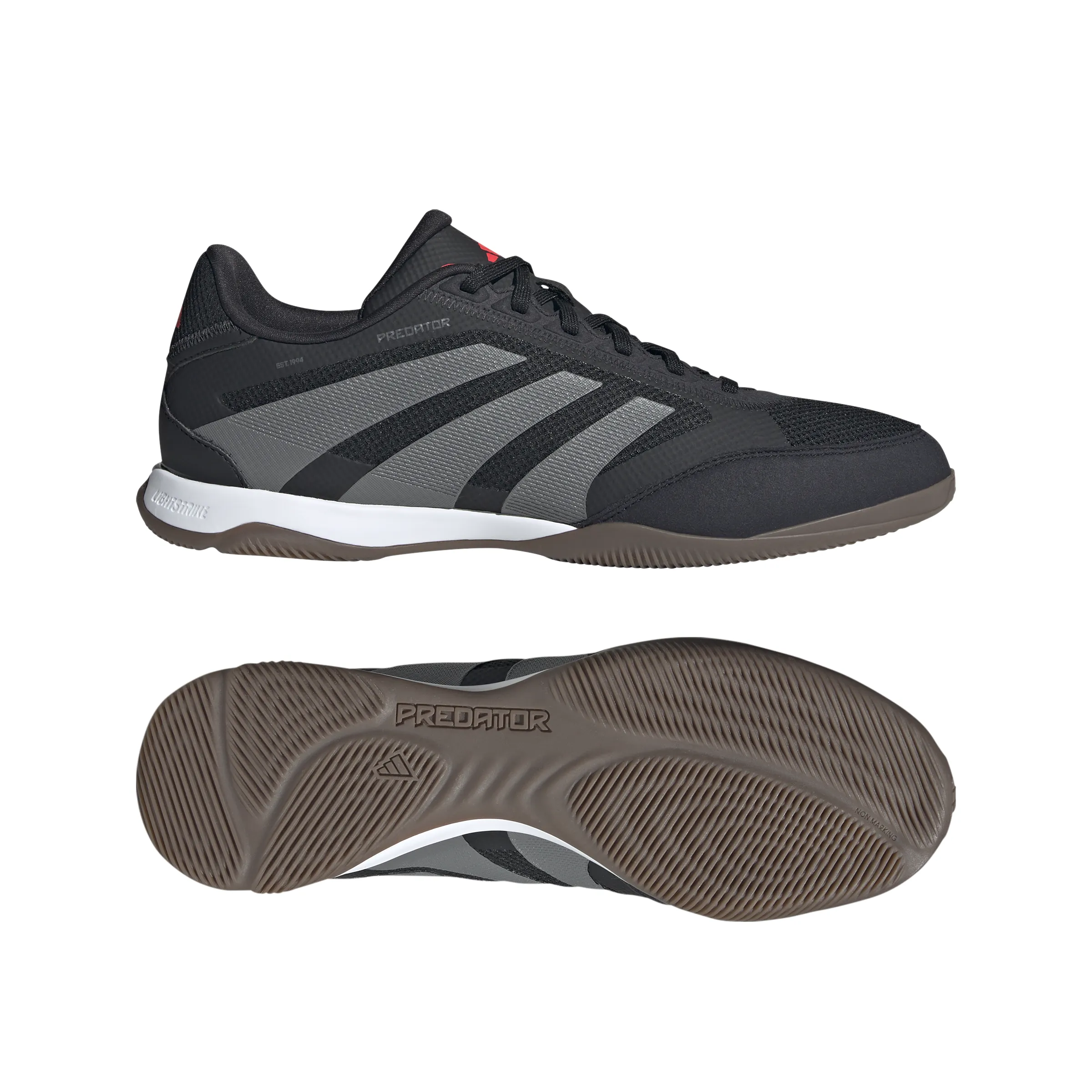 adidas Predator League IN Indoor Soccer Shoes - core black/grey four/lucid red