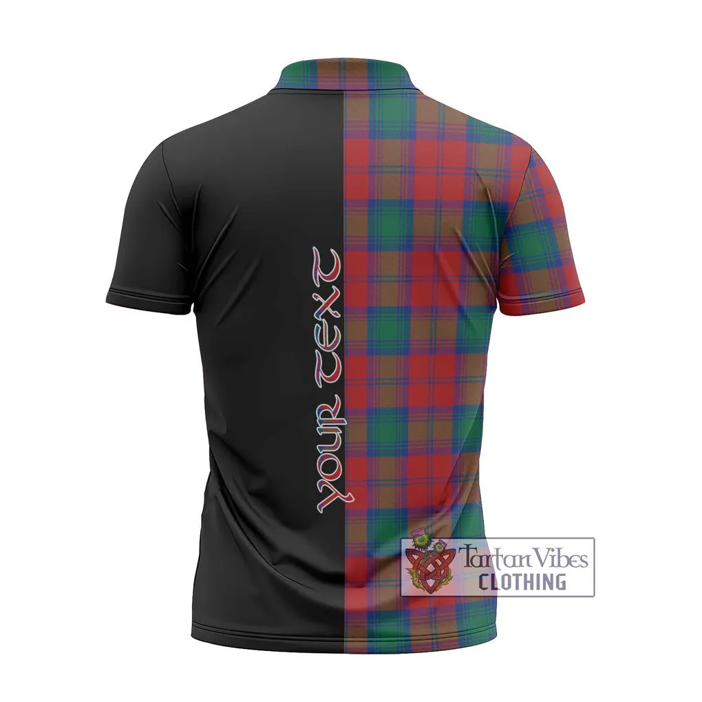 Affleck Tartan Zipper Polo Shirt with Family Crest and Half Of Me Style