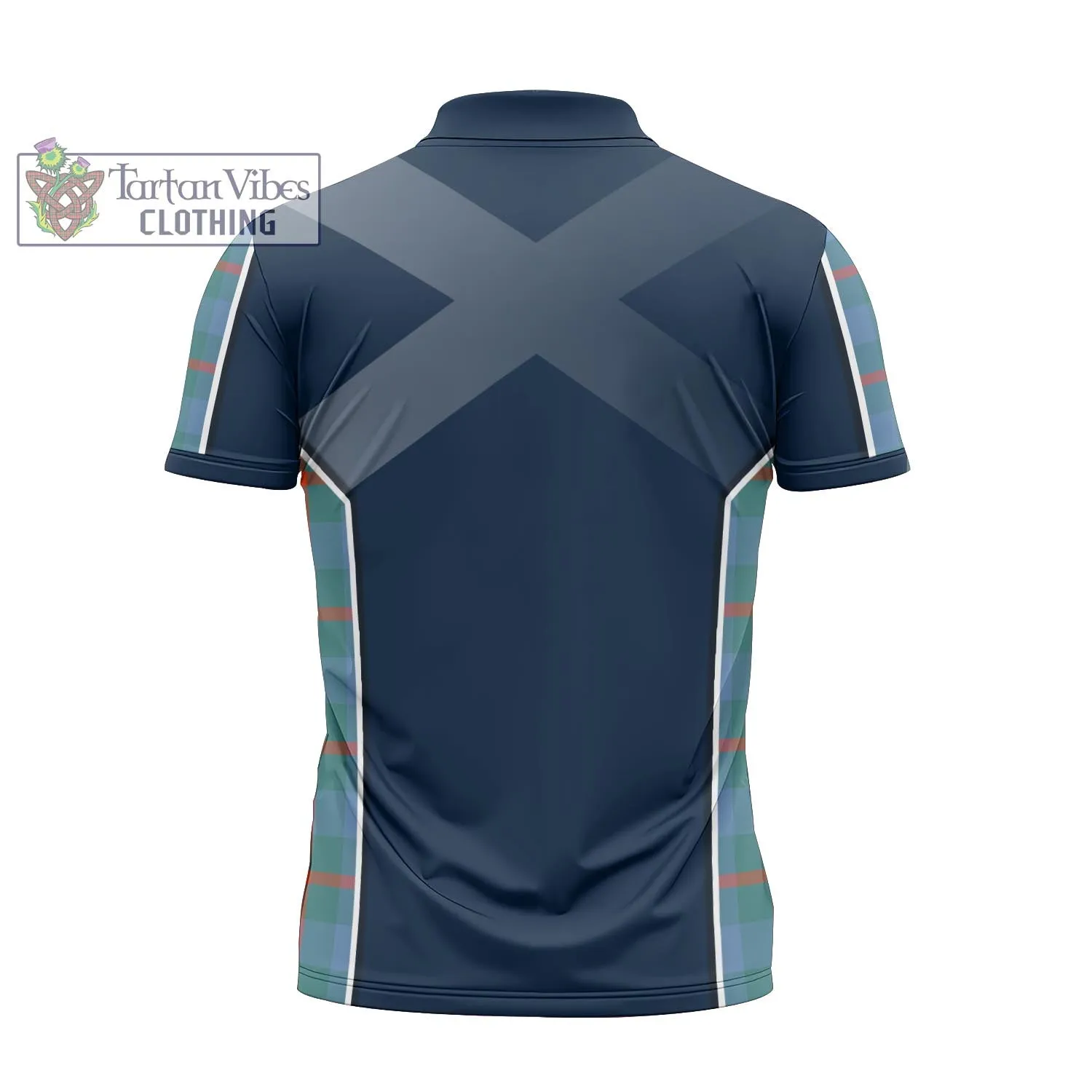 Agnew Ancient Tartan Zipper Polo Shirt with Family Crest and Scottish Thistle Vibes Sport Style