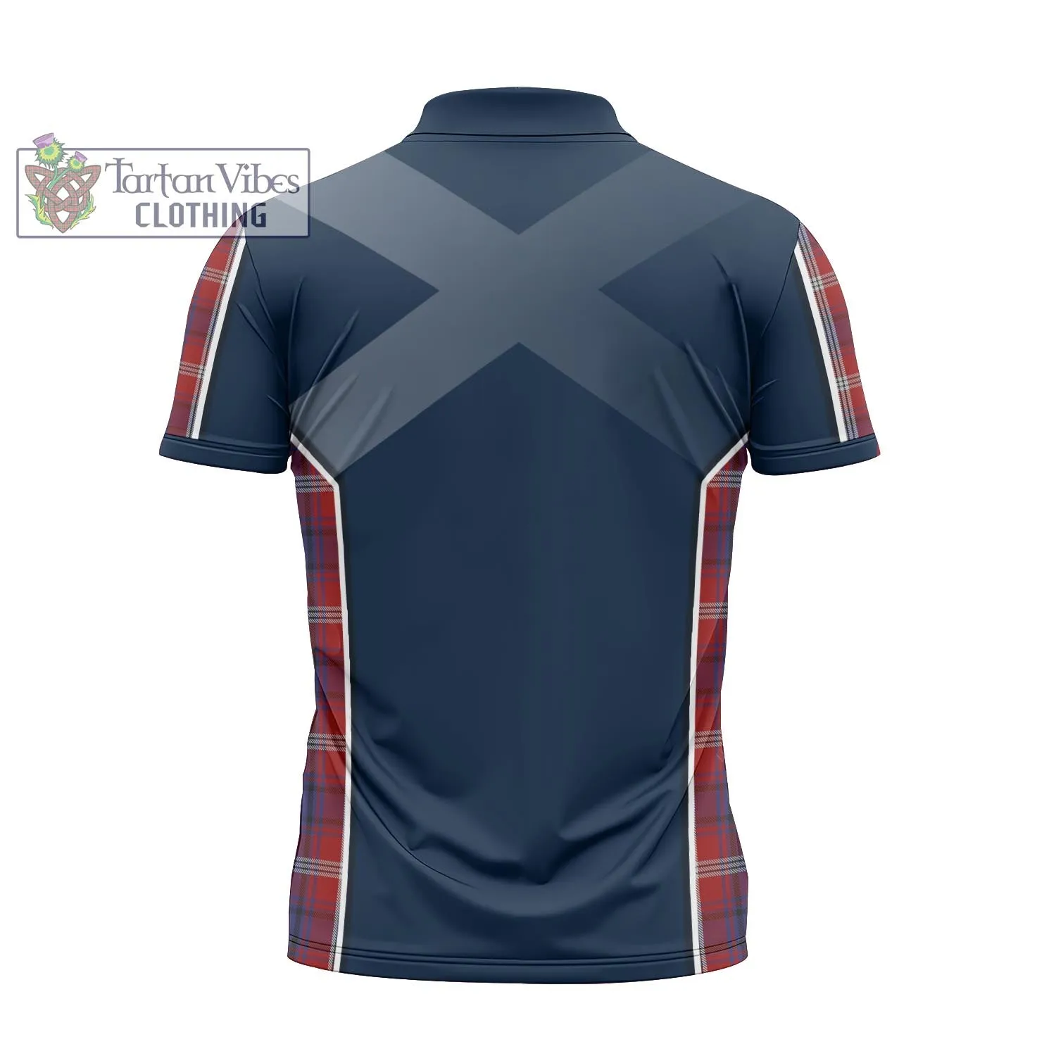 Ainslie Tartan Zipper Polo Shirt with Family Crest and Scottish Thistle Vibes Sport Style