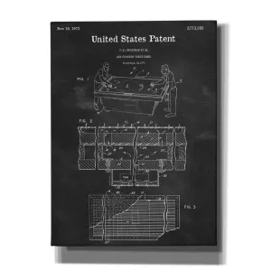 'Air Hockey Blueprint Patent Chalkboard,' Canvas Wall Art