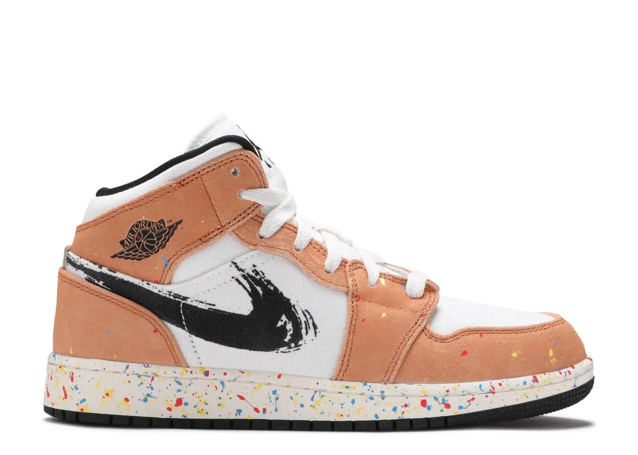 Air Jordan 1 Mid 'Brushstroke' (GS)