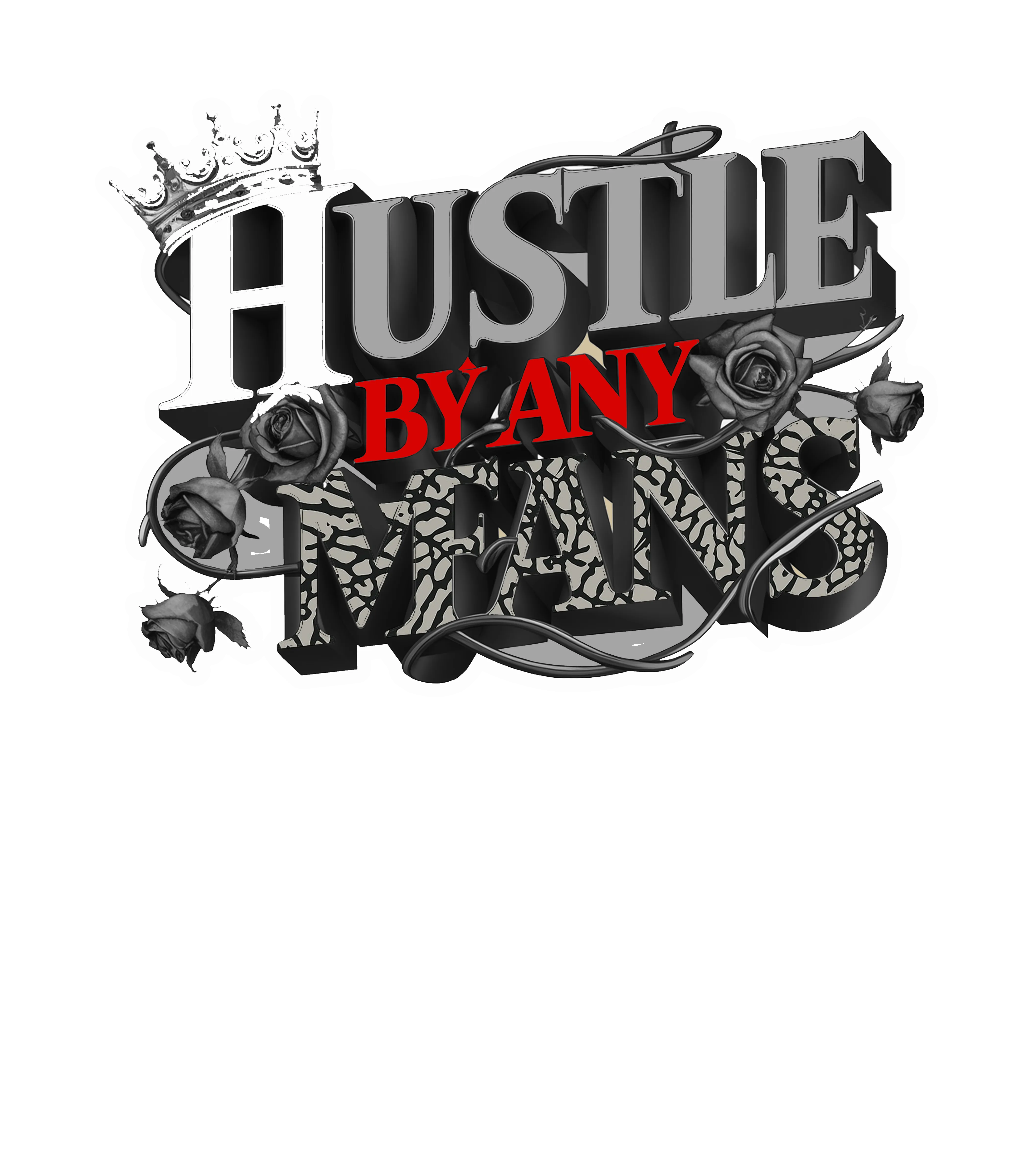 Air Jordan 3 Black Cement Black T-Shirt (Hustle By Any Means)| illcurrency