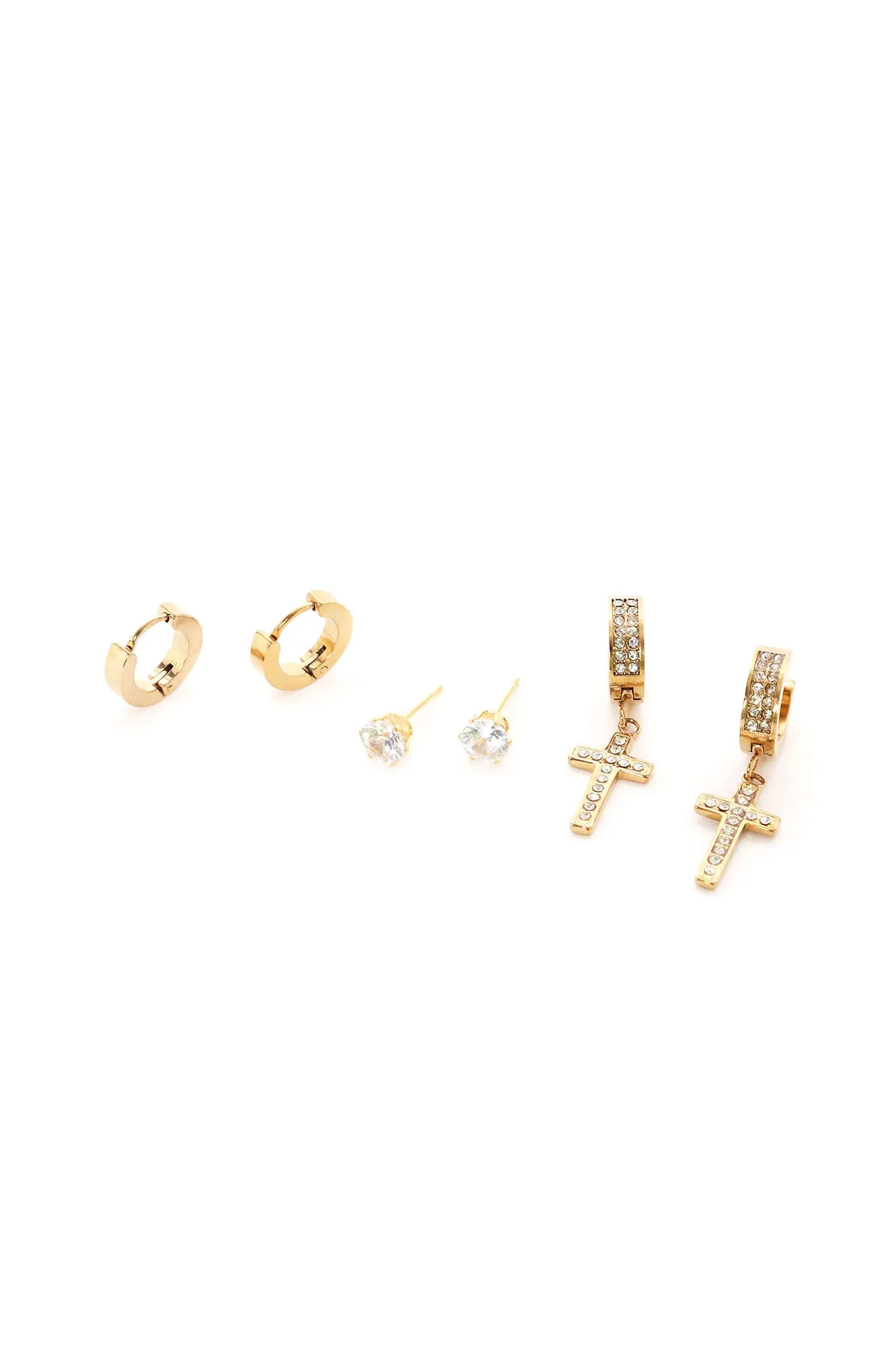 All The Classics 3 Piece Earring Set - Gold