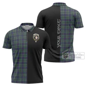 Allardice Tartan Zipper Polo Shirt with Family Crest and Half Of Me Style