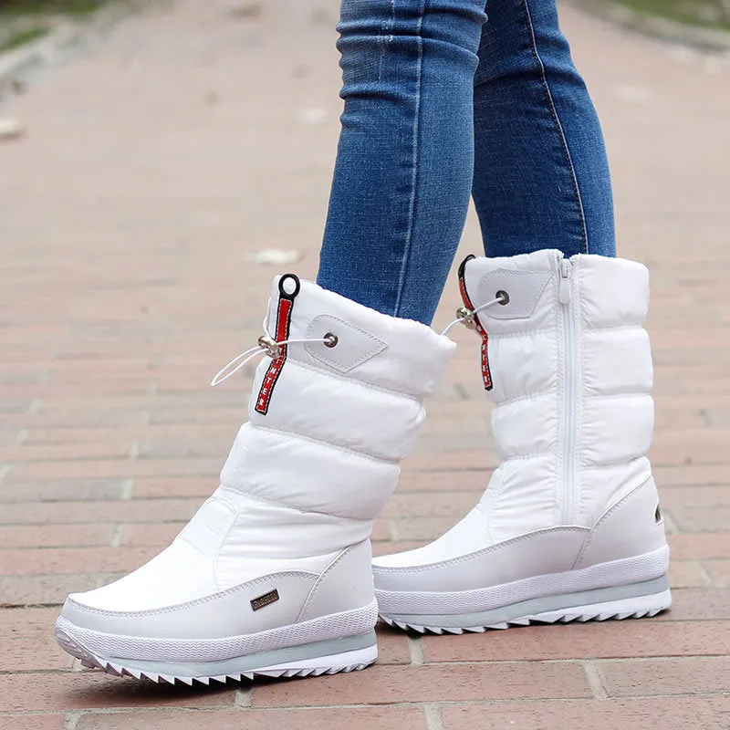 Amozae-Back to College Women snow boots shoes warm woman winter boots thick plush waterproof no-slip mid-calf boots women winter shoes botas mujer