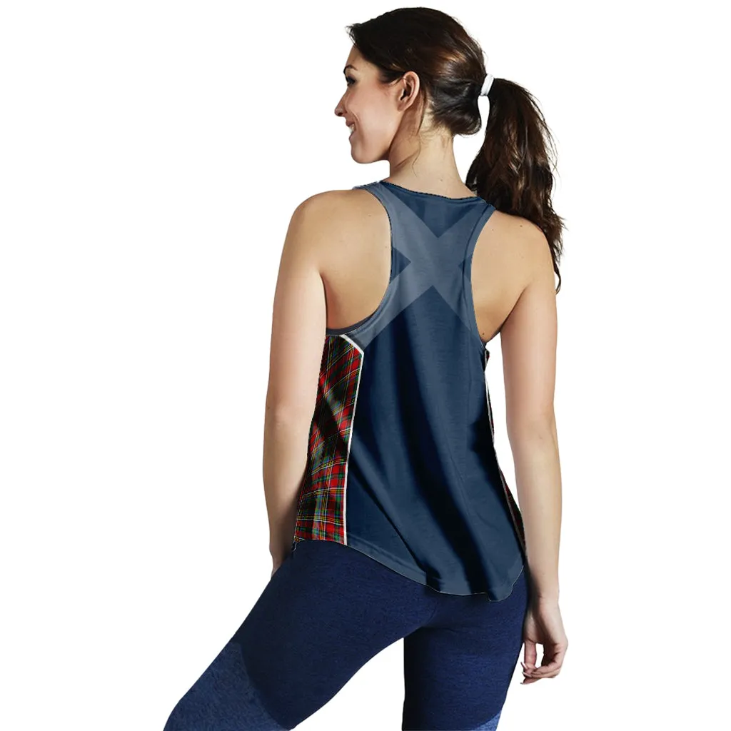 Anderson of Arbrake Tartan Women's Racerback Tanks with Family Crest and Scottish Thistle Vibes Sport Style