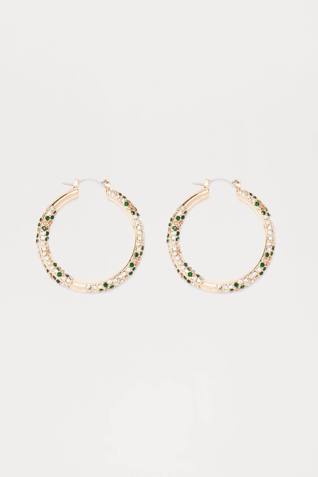 Annie Rhinestone Hoop Earrings - Multi Color