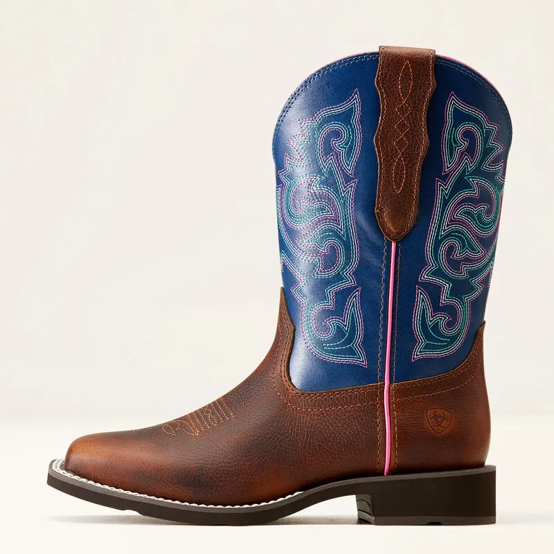 Ariat Womens Delilah StretchFit Western Boot Dark Cottage/Ole Blue