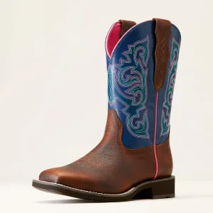 Ariat Womens Delilah StretchFit Western Boot Dark Cottage/Ole Blue