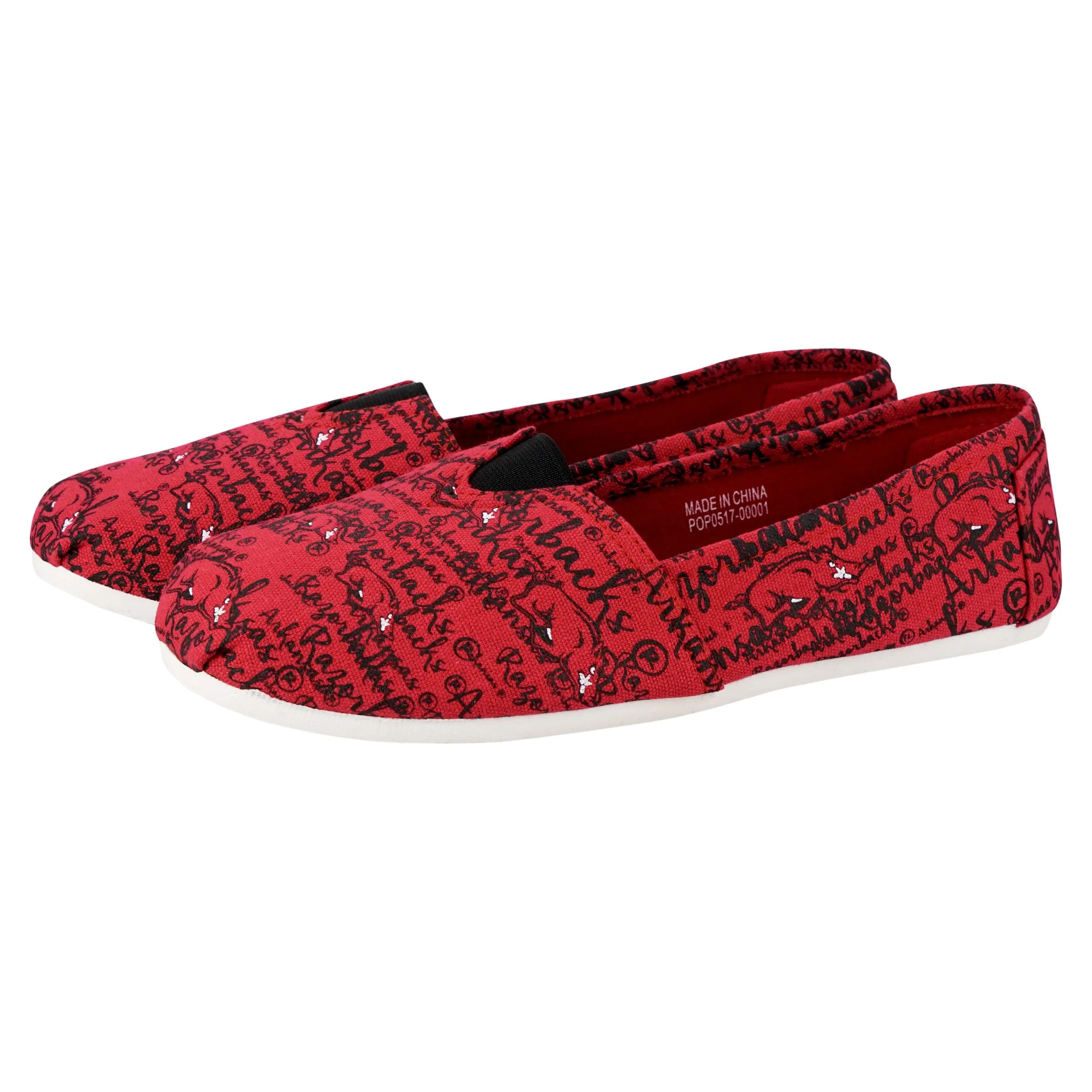 Arkansas Razorbacks NCAA Womens Script Print Canvas Shoes