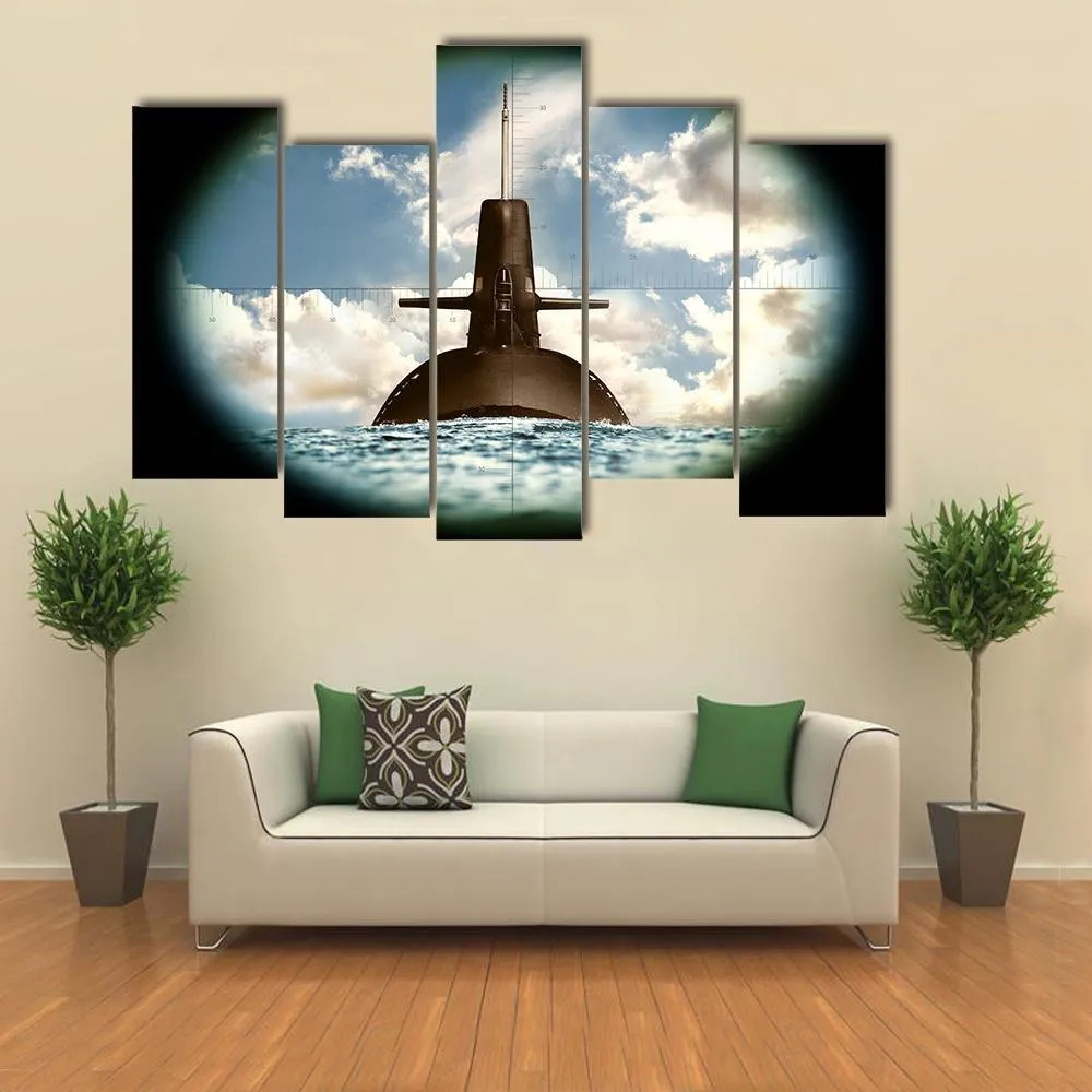 Army Weapon On Land Sea Canvas Wall Art