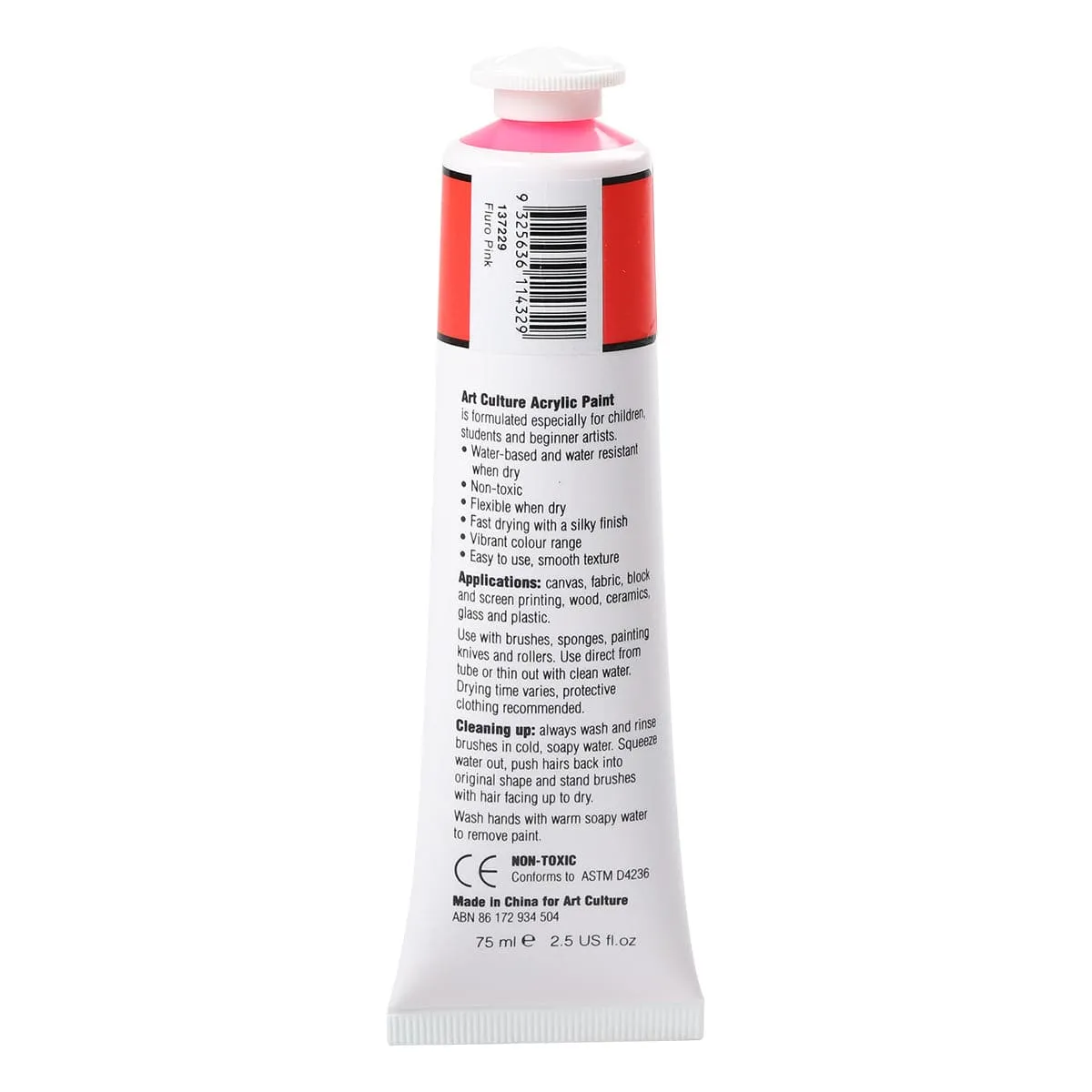 Art Culture Acrylic Paint Fluro Pink 75ml