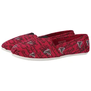 Atlanta Falcons NFL Womens Script Print Canvas Shoes