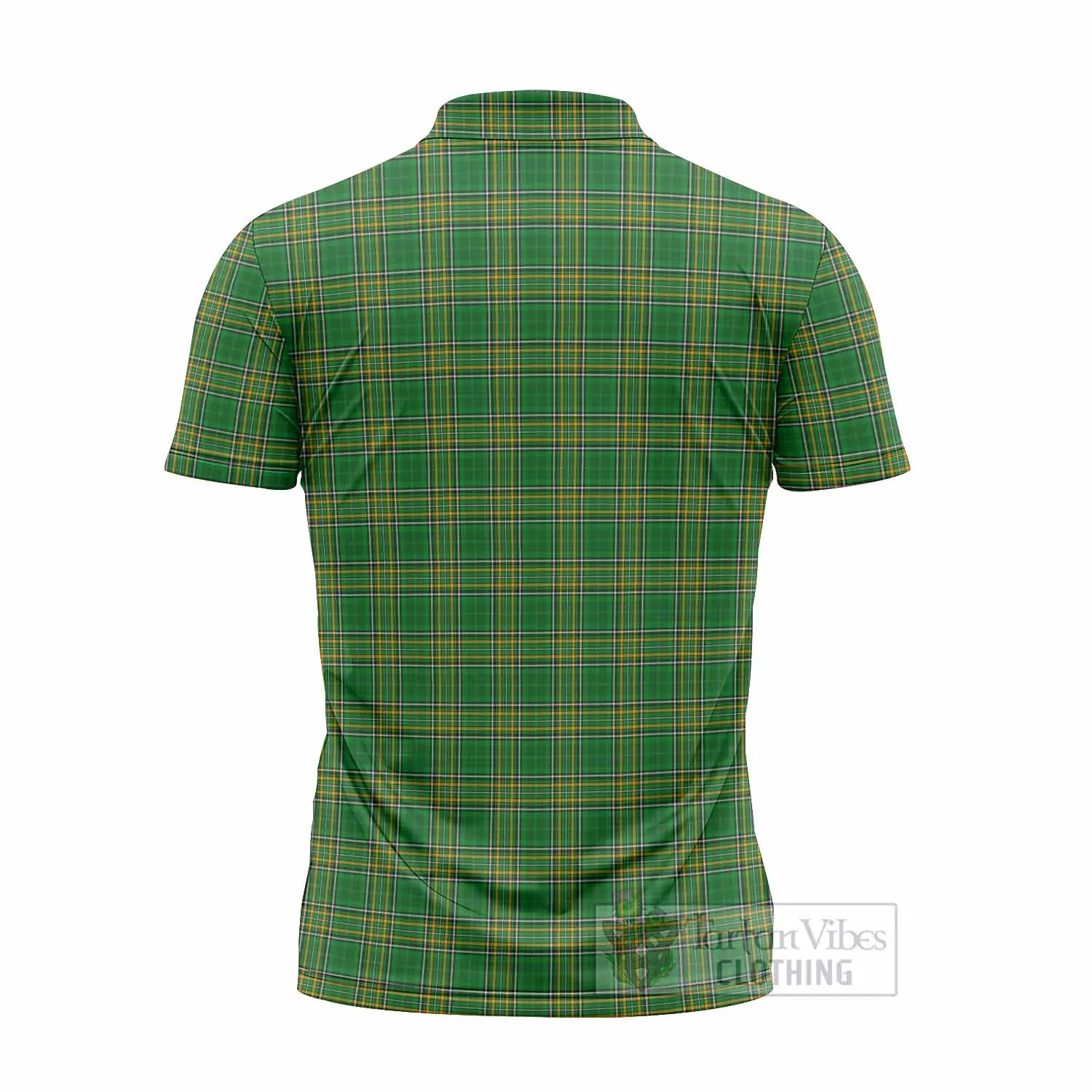 Bagot Irish Clan Tartan Zipper Polo Shirt with Coat of Arms