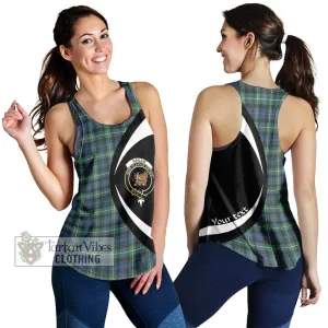 Baillie Ancient Tartan Women's Racerback Tanks with Family Crest Circle Style