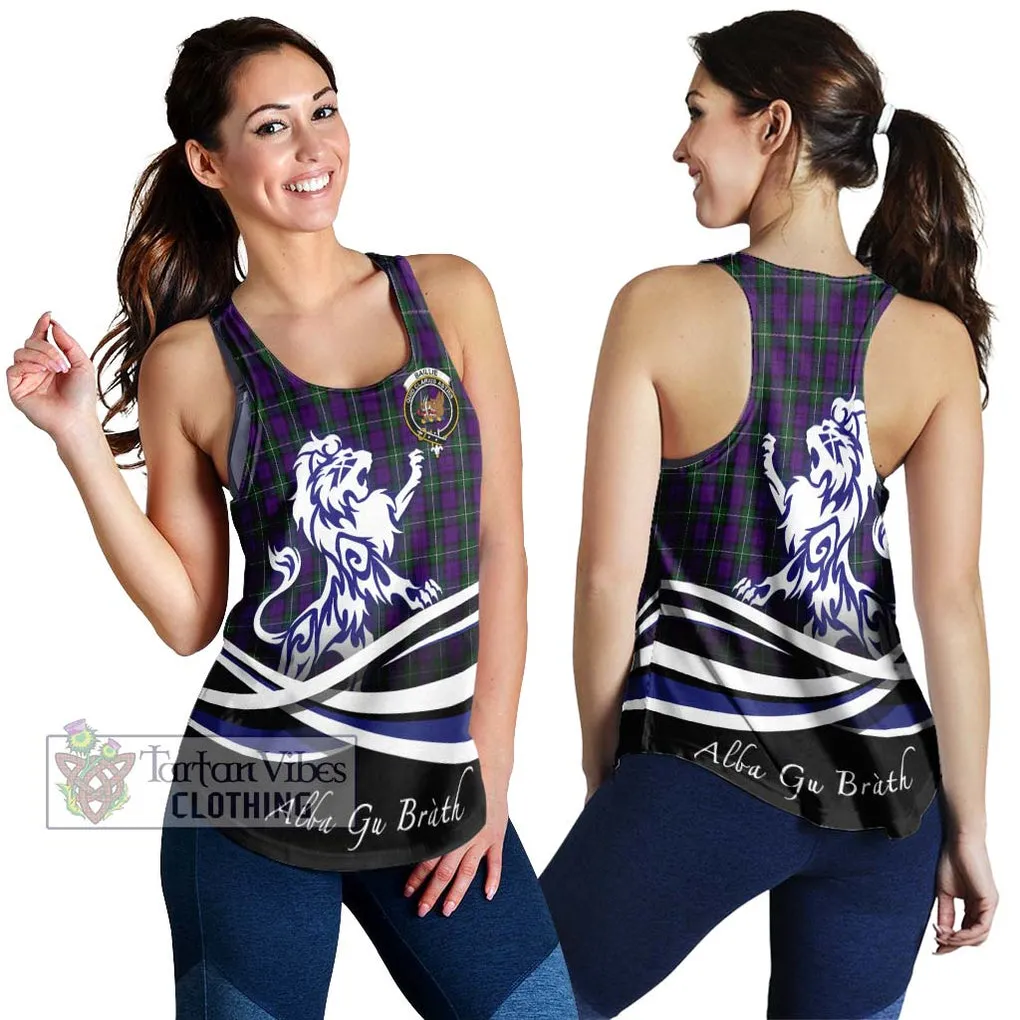 Baillie Highland Society Tartan Women's Racerback Tanks with Alba Gu Brath Regal Lion Emblem